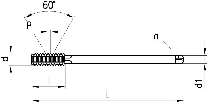 M7 X 1,25 Metrischer Gewindebohrer - Kobalt Schnellarbeitsstahl TiCN Beschichtet